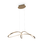 Lampadario A Sospensione Moderno Curve Alluminio Oro 1 Luce Led 42W