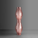 Lampada Da Terra Totem Helios 1 Luce Polilux Rosa Metallico Made In Italy