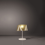 Lampada Da Tavolo Moderna 1 Luce Wanda In Polilux Oro D35 Made In Italy