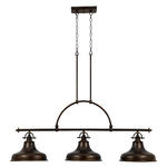 Lampadario Industrial Nordico Emery Metallo Bronzo Palladiano 3 Luci E27