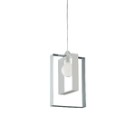 Sospensione Moderna Duplo 1 Luce Ferro Laccato Bianco E Grigio