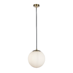 Sospensione Contemporanea Atomo 2 Acciaio Ottone Vetro 1 Luce E27 D33Cm