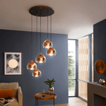 Lampadario-Contemporaneo-Rocamar-1-5-Luci-Acciaio-Rame