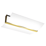 Plafoniera Contemporanea Wood Metallo Foglia Oro Vetro Bianco 2 Luci E27 53Cm