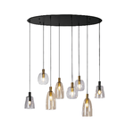 Lampadario Classico Divine Acciaio Nero Vetro 8 Luci E14