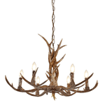 Lampadario Industrial-Nordico Stag Policarbonato Marrone 6 Luci E14