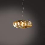 Sospensione Moderna 1 Luce Flat In Polilux Oro D60 Made In Italy