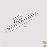 Exclusive Light Applique Moderna Ruler Metallo Finitura Foglia Oro Led 18W