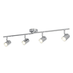 Plafoniera Contemporanea Rollo Acciaio Cromo Vetro Trasparente Led 16,1W 3000K