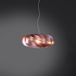 Linea Zero Sospensione Moderna 1 Luce Flat In Polilux Rosa Metallico D50 Made In Italy