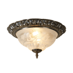 SearchLight Plafoniera Contemporanea Derby Alluminio Ottone Vetro 1 Luce E14