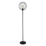 Piantana Industrial-Nordico Rondo Acciaio Nero 1 Luce E27