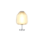 Lampada Contemporanea Double Skin Beta Metallo Cromo Vetro Ambra 1 Luce E27