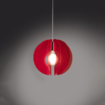 Sospensione Sirio 1 Luce In Metacrilato Rosso Fluorescente Space Collection