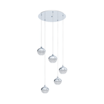 Eglo Lampadario Contemporaneo Mioglia 1 5 Luci Acciaio Cromo