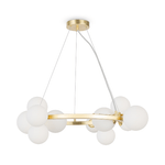 Maytoni Lampadario Contemporaneo Dallas Metallo Bianco 11 Luci Diffusori Vetro Bianco