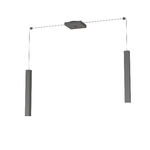 Sospensione Moderna Square Tube Metallo Grigio Antracite 2 Luci Gu10