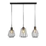 SearchLight Lampadario Contemporaneo Melbourne Acciaio Nero Ottone 3 Luci E27