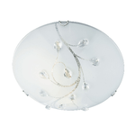 Plafoniera Classica Dunkerque Acciaio Bianco Vetro Cromo 1 Luce E27 D30Cm