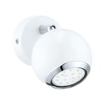 Eglo Applique Moderna Bimeda 1 Luce Acciaio Bianco E Cromo