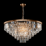 Lampadario-Contemporaneo-Revero-Metallo-Ottone-16-Luci-Diffusori-Vetro