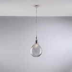 Lampadario Moderno Pluvia Grigio FumÃ¨ 1 Luce E27