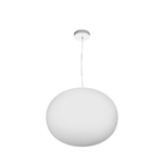 Sospensione Contemporanea Soft Metallo Cromo Vetro Acidato Opaco 1 Luce E27 45Cm