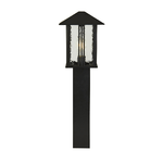 Paletto Contemporaneo Venezia Alluminio Nero Vetro Trasparente 1 Luce E27 74Cm