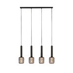 Lampadario Contemporaneo Dulwich Acciaio Nero 4 Luci E27