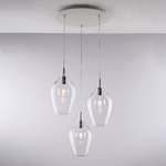 Lampadario Moderno Ares Trasparente 3 Luci E27