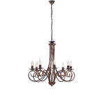 Lampadario Provenzale Candelabro Alma 8 Luci Ferro Battuto Nero E Rame