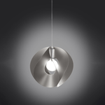 Linea Zero Sospensione Moderna A 1 Luce Atom In Polilux Silver D54 Made In Italy