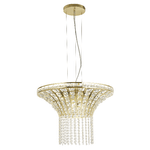 Lampadario Classico Gemma Acciaio Ottone Cristallo 8 Luci G9