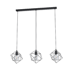 Eglo Lampadario Industrial Straiton 3 Luci Acciaio Nero