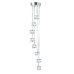 Lampadario Contemporaneo Ice Cube Acciaio Cromo Vetro Trasp Led 4875W 3000K