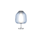 Lampada Contemporanea Double Skin Beta Metallo Cromo Vetro Blu 1 Luce E27