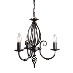 Lampadario Classico Artisan Acciaio Nero 3 Luci E14