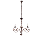 Lampadario Provenzale Candelabro Alma 3 Luci Ferro Battuto Nero E Rame