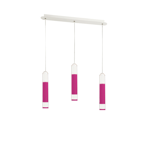 Sospensione Contemporanea Derby Magenta Led 3X5+5W
