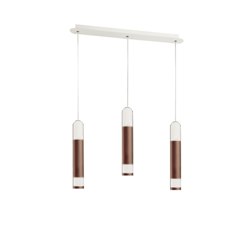 Sospensione Contemporanea Derby Ruggine Led 3X5+5W
