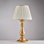 Lampada da tavolo Contemporanea Lucca Legno Oro 1 luce E27