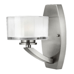 Applique Contemporanea Meridian Acciaio Nichel Spazzolato Vetro 1 Luce G9 3 Led