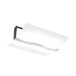 Plafoniera Contemporanea Wood Met. Foglia Argento Vetro Bianco 2 Luci E27 43Cm