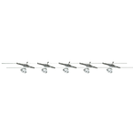 Plafoniera Contemp Cavo Acciaio Cromo Policarbonato Argento 5 Luci Gu5.3 5X5W