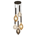 Lampadario Contemporaneo Dulwich Acciaio Nero 5 Luci E27