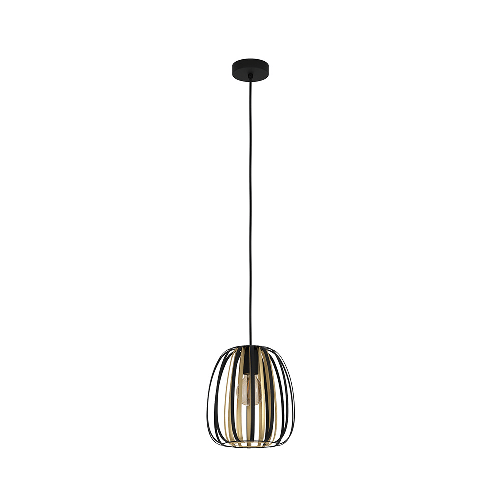 Lampadario-Contemporaneo-Encinitos-Piccolo-1-Luce-Acciaio-Nero-E-Oro