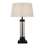 Lampada Scrivania Contemporanea Pedestal Acciaio Nero Vetro Bianco 1 Luce E27