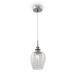 Maytoni Lampadario Contemporaneo Blues Metallo Nichel 1 Luce Diffusore Vetro Trasparente