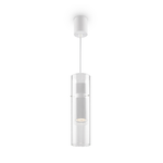 Lampadario Sospensione Moderno Dynamics Alluminio Bianco Vetro 1 Luce Gu10 50W