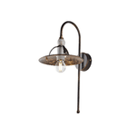 Applique Cantina Stile Industrial 1 Luce Ferro Marrone E Oro